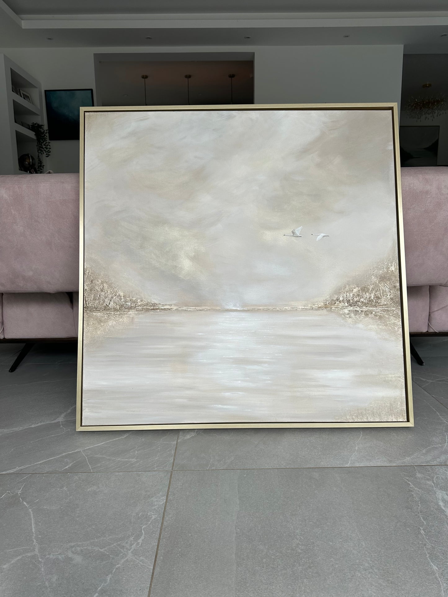 In My Dreams, the Sky Is Golden lll - Original Artwork 100x100cm
