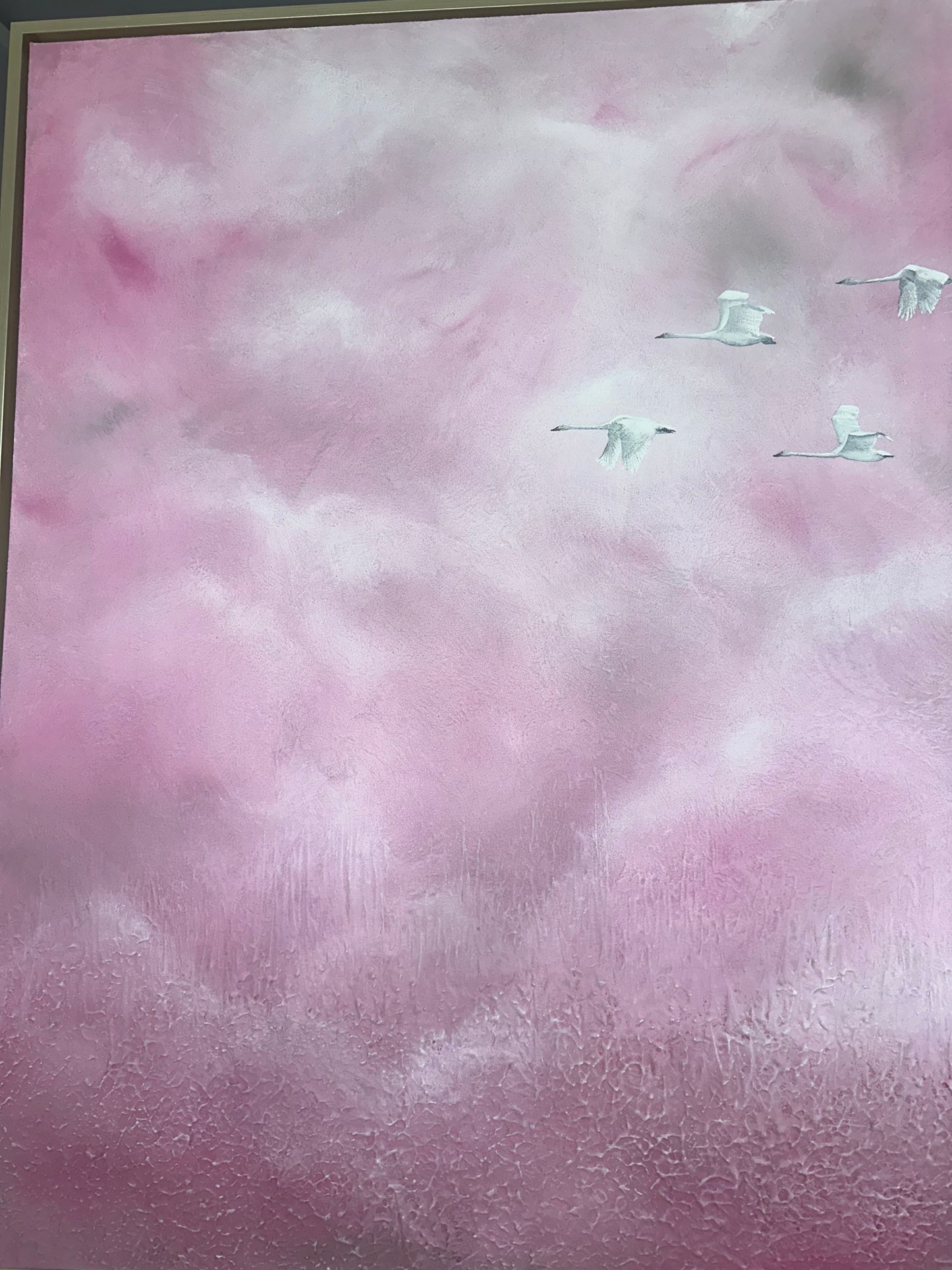 Pink Sky. Original large abstract artwork 100x120 cm
