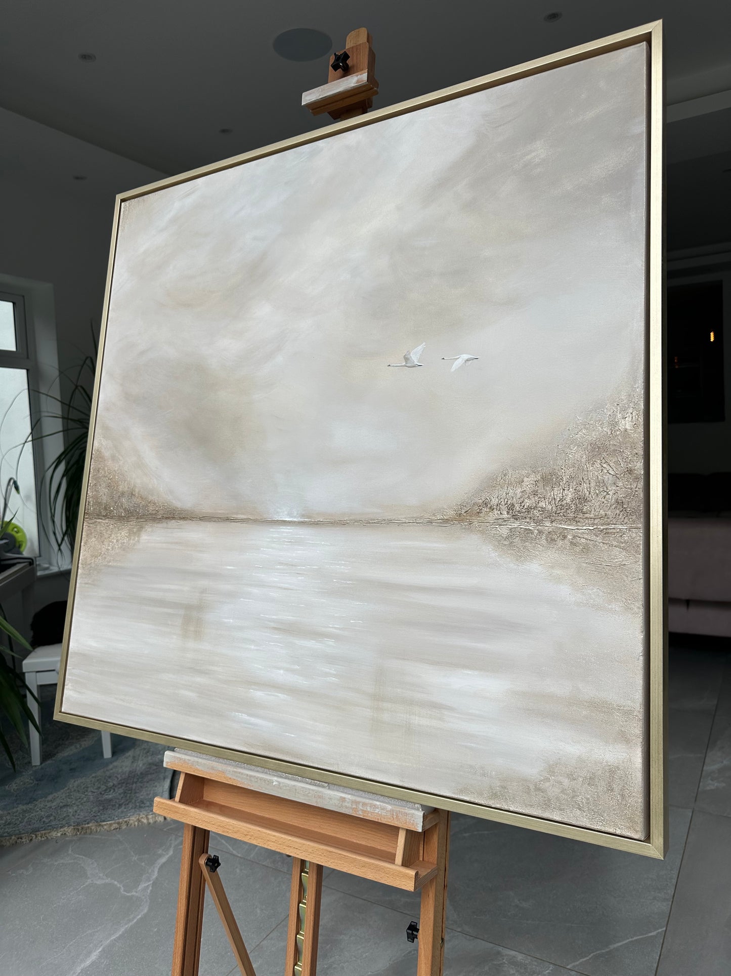 In My Dreams, the Sky Is Golden lll - Original Artwork 100x100cm